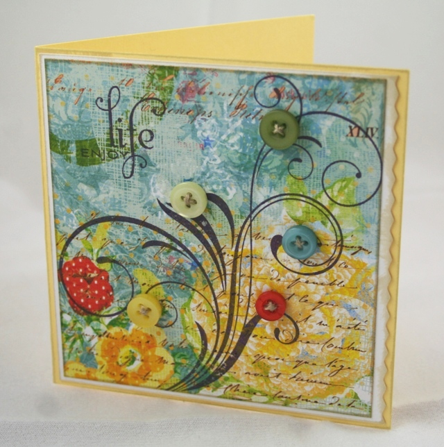 Love the simplicity of the image stamped onto patterned paper.