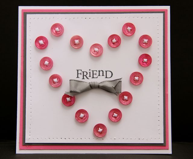 Heart using HIbiscus buttons - LOVE this colour!