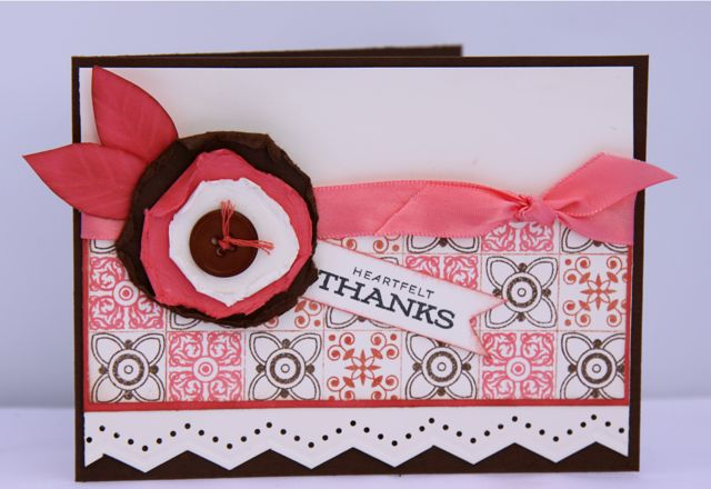 Using Guide Lines set, colours are Melon Berry, Dark Chocolate, Vintage Cream and Berry Sorbet....