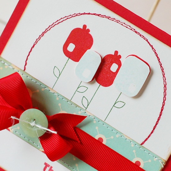 Stamps:  Mod Squad<br />
Ink:  Pure Poppy, Aqua Mist, New Leaf<br />
Cardstock:  Vintage...