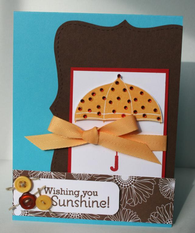 Stamps: Scattered Showers<br />
Paper: Tempting Turquoise (SU!), Dark Chocolate, Pure Poppy,...