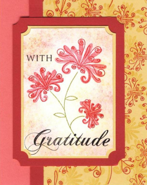 Spiral Boquet gratitude contest card