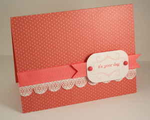 scalloped pink patterns card