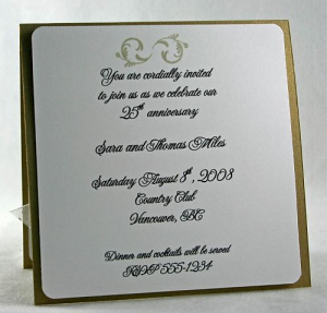 Wedding Anniversary Invitation Inside