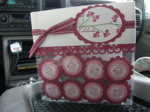 Anniversary gift, made with out on a limb, and sweet love, reusing a PTI stamp box
