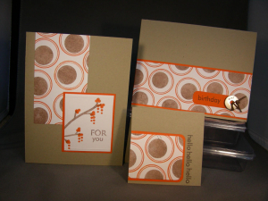 Kraft, orange, and close to cocoa trio