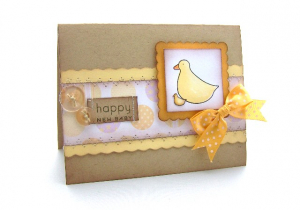 Rustic New baby Duck card