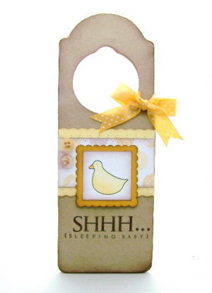 Rustic SHHH...sleeping baby door hanger