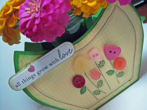 Close up of the button bouquet