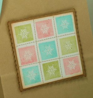 Holiday snowflake bag detail