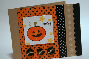 Polka Dot Pumpkin Card