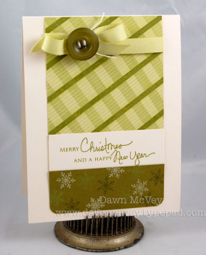 Hand Stamped Plaid card