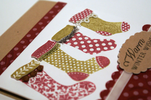 Warm Stocking Wishes Card - detail