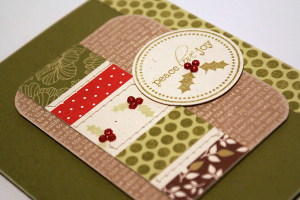 Scrappy Peace Love Joy Card - detail