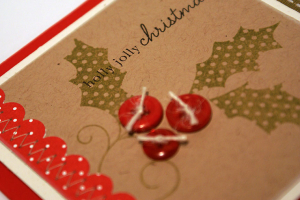 Holly Jolly Button Card - detail