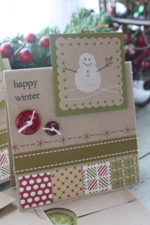 Snowman Tent Topper Card Closeup