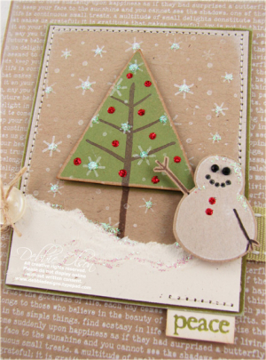 Snowman Peace Card detail