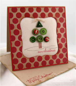 Merry Christmas Button Tree Card