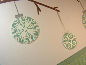white lacey christmas ornaments - Oct GSS entry - close up