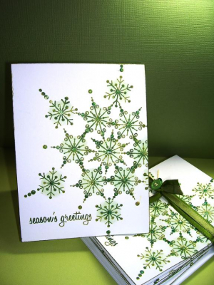 Green snowflake cards