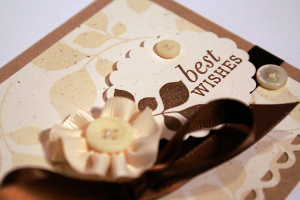 Best Wishes Leaf Card - detail