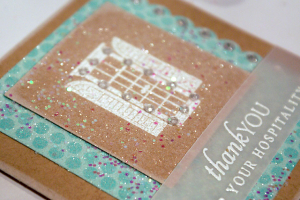 Glittered Holiday Thank You Card - detail