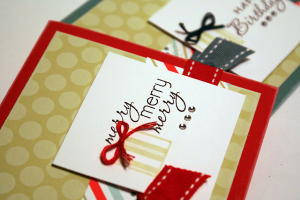 Merry Present & Birthday Present Cards - detail