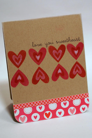 Krafty Hearts in a Line Card
