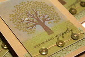 Bird in Tree Sympathy Card - detail
