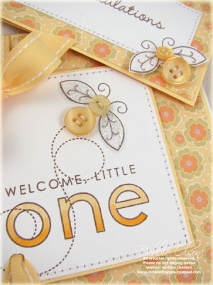 Welcome Little One card and tag detail