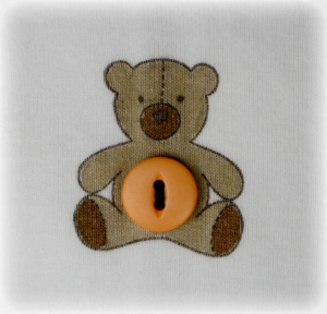 Button Bear Onesie close up