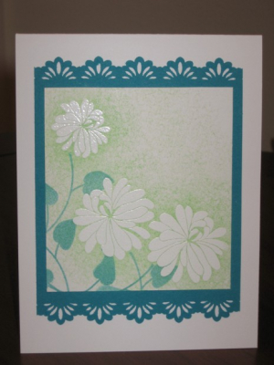 White emboss resist flowers