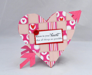 Quilted Heart Pop Up Card