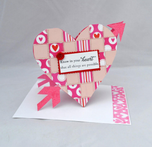 Quilted Heart Popup Card With Matching Envelope