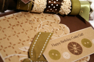 Crafty Birthday Card & Ribbon Gift - detail