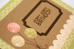 Happy Birthday Balloons Card - detail