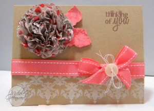 Poofy Flower with Damask Designs
