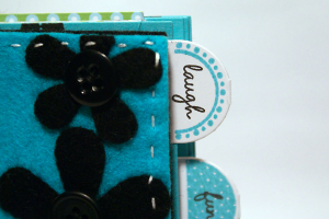 Felted Flower Tabbed Mini Book - detail