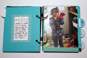 Felted Flower Tabbed Mini Book - inside page