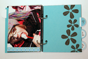 Felted Flower Tabbed Mini Book - inside page/divider