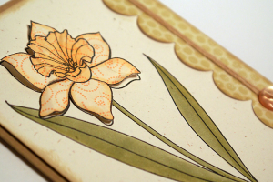 Rustic Daffodil Card - detail
