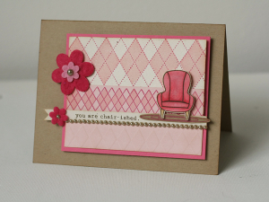 Argyle & floral chairished Card
