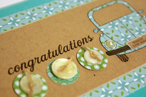 Whimsical Congratulations Car Card - detail