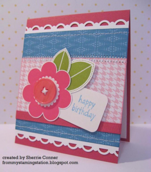 Blooming Button Bits Note Card