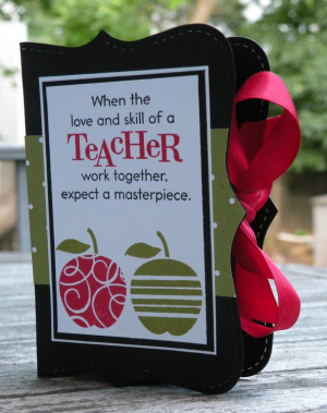 Teacher's Apple Top Note Gift Card Box