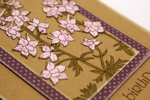 Birthday Larkspurs Card - detail