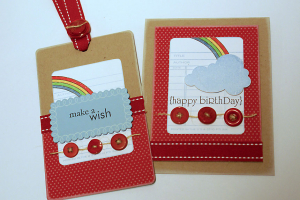 Bright Rainbow Birthday Card & Tag