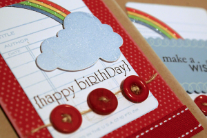 Bright Rainbow Birthday Card & Tag - detail