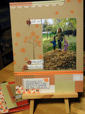Leaf Jumping Scrapbook Page