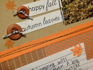 Leaf Jumping Scrapbook Page - detail